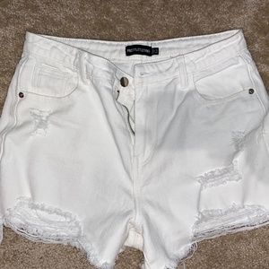 White denim shorts